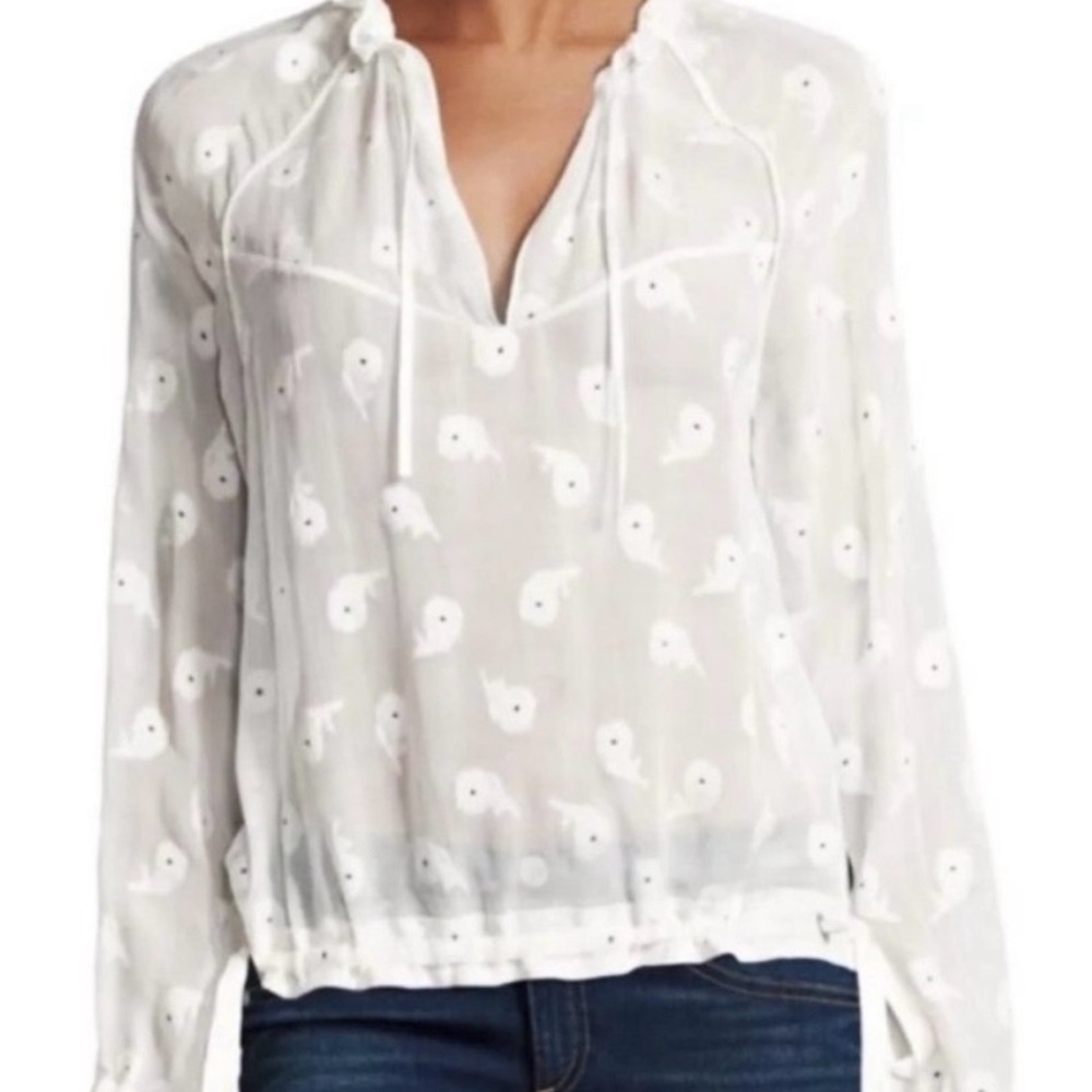 Rag & Bone Bennett Silk Blouse in Ivory, New with Tags